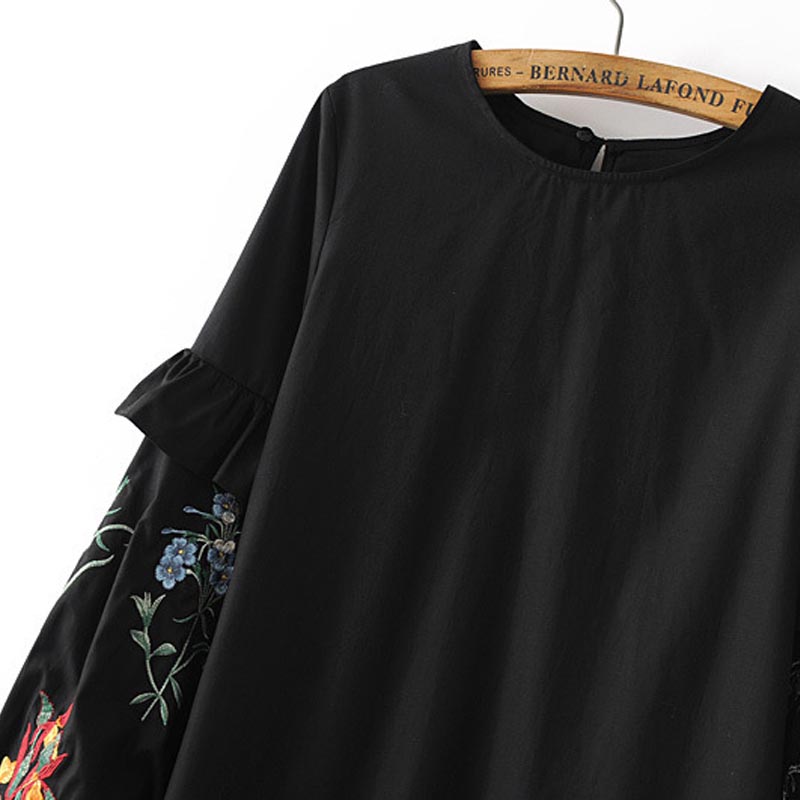 L510-spring-fashion-women-vintage-floral-embroidery-lantern-sleeve-knot-deco-dress-ladies-BOHO-beach-32793406066