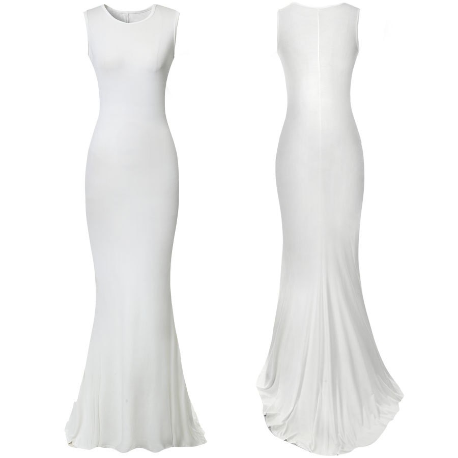 Long-Party-Women-Dress-2016-Length-Dress-Explosion-Models-In-Europe-And-America-Slim-Solid-Round-Nec-32480582413