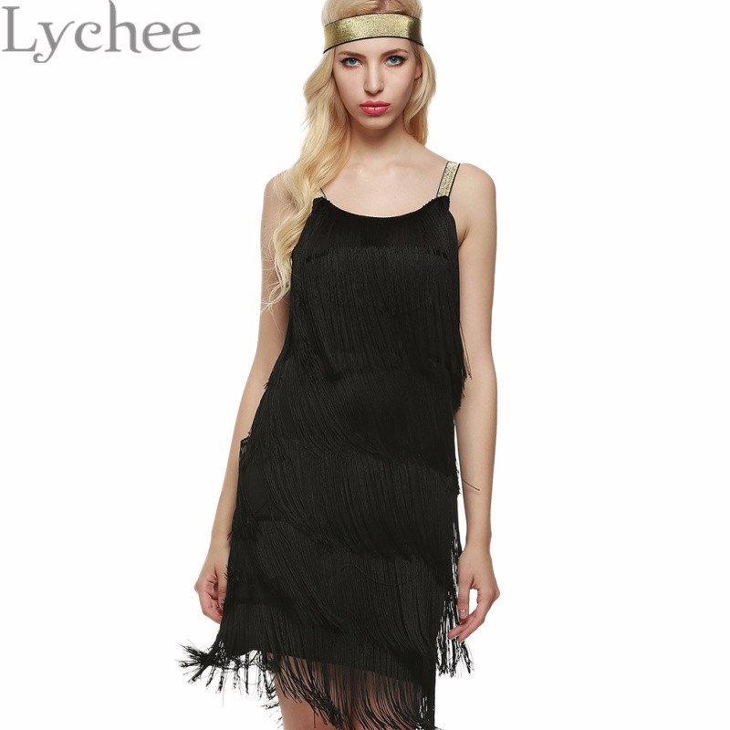 Lychee-Bohemia-Style-Summer-Women-Spaghetti-Strap-Dress-Bodycon-Tassel-Layered-Party-Dress-Gatsby-Fr-32680423126