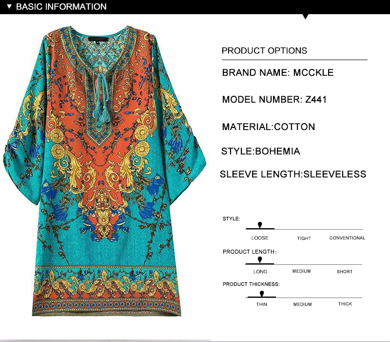 MCCKLE-Summer-Women-Print-Party-Dress-Bohemian-half-sleeve-beach-lace-up-Casual-dress-Baroque-Mini-S-32792249196