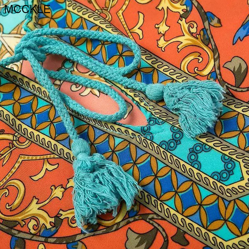 MCCKLE-Summer-Women-Print-Party-Dress-Bohemian-half-sleeve-beach-lace-up-Casual-dress-Baroque-Mini-S-32792249196