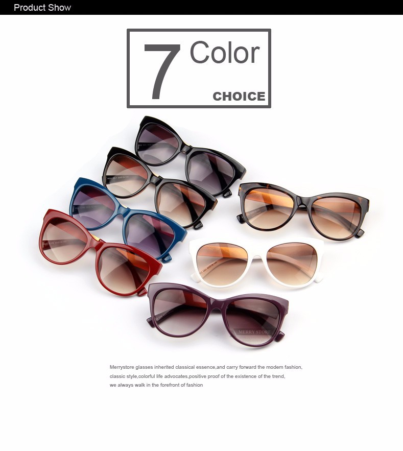 MERRY39S-Women-Fashion-Brand-Designer-Cat-Eye-Sunglasses-Gradient-Lens-Flower-Adornment-Alloy-Legs-S-32316717732