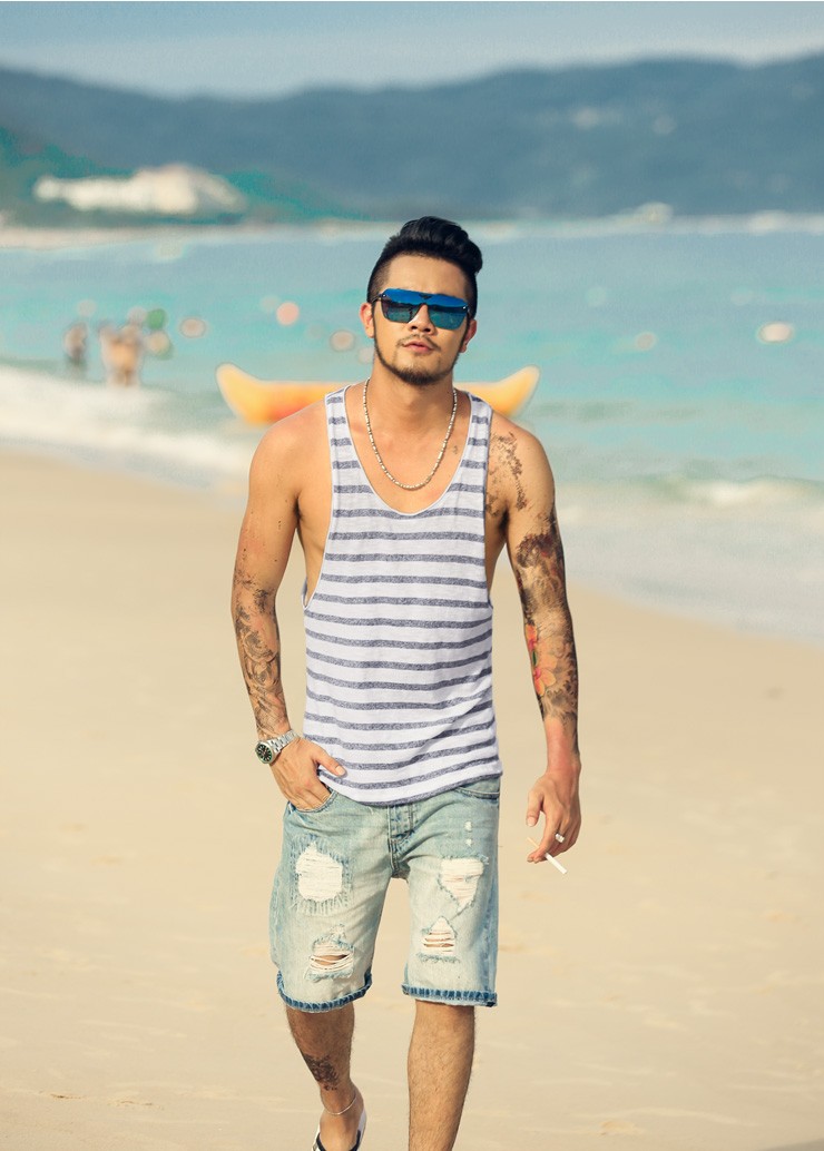 Mens-Undershirt-Tank-Top-Vest-Sleeveless-t-shirt-Top-for-men-Fitness-Summer-Beach-Bamboo-cotton-stri-32683401696