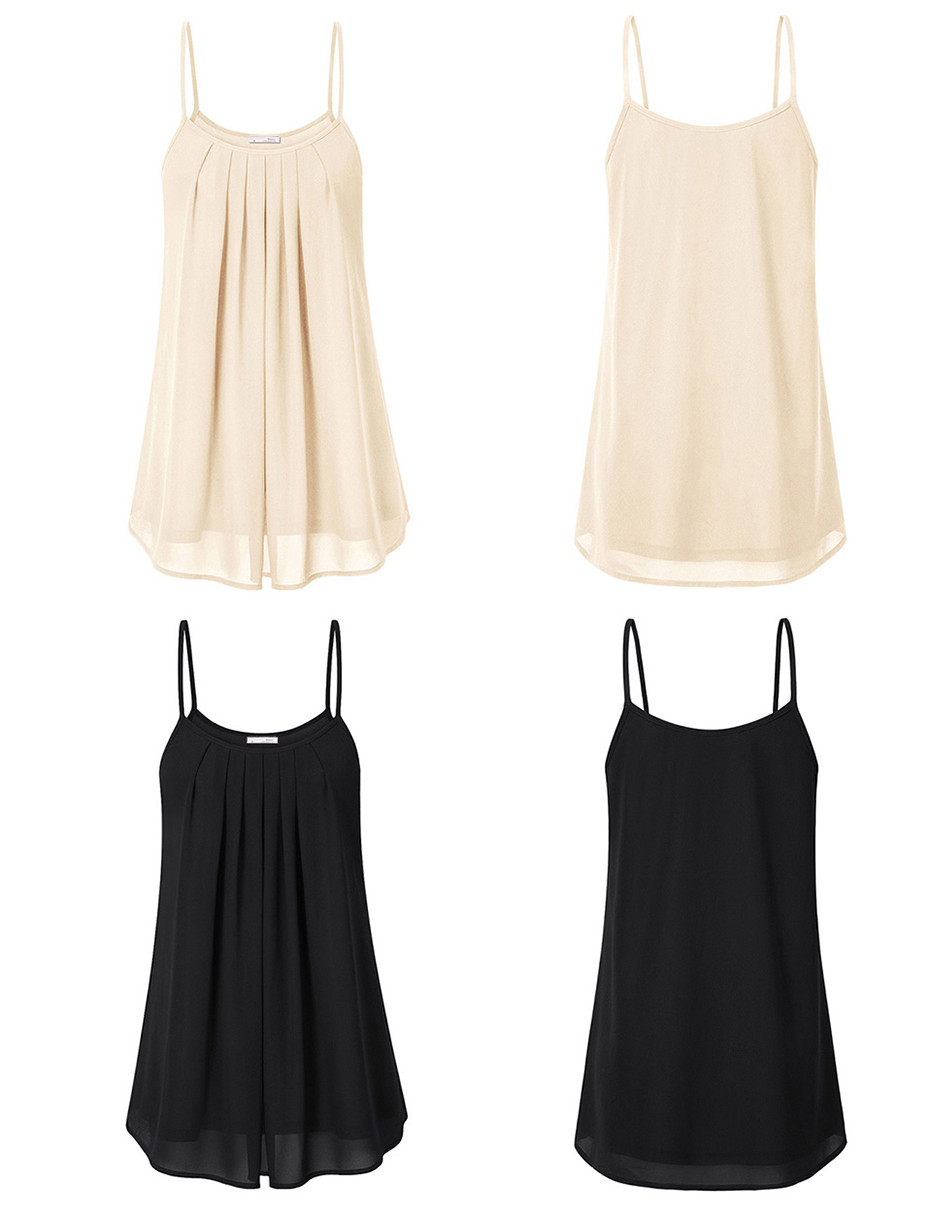 Messic-Women39s-Summer-Sleeveless-Pleated-Chiffon-Layered-Camis-Front-Pleat-Cool-Tank-Top-Red-Black--32737853648
