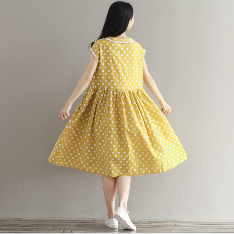 Mferlier-Summer-Womens-Dresses-Cotton-Linen-Lolita-Dress-Short-Sleeve-Dot-Print-Peter-Pan-Collar-Yel-32794220368