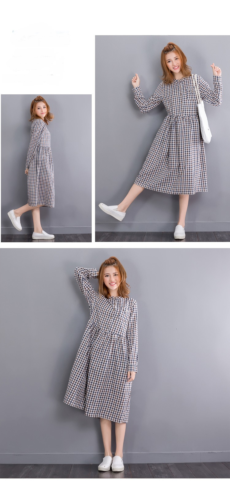 Mori-Girl-Autumn-Spring-Midi-Women-Dress-Sweet-Round-Neck-Plaid-Cotton-Linen-Femme-Robe-Vestidos-Lon-32765871457