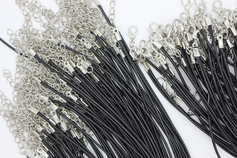 N697-Twisted-Braided-Rope-2mm-Black-PU-Leather-Cord-Chain-Necklace-Silver-Clasp-String-Ropes-Men-Wom-32660833162