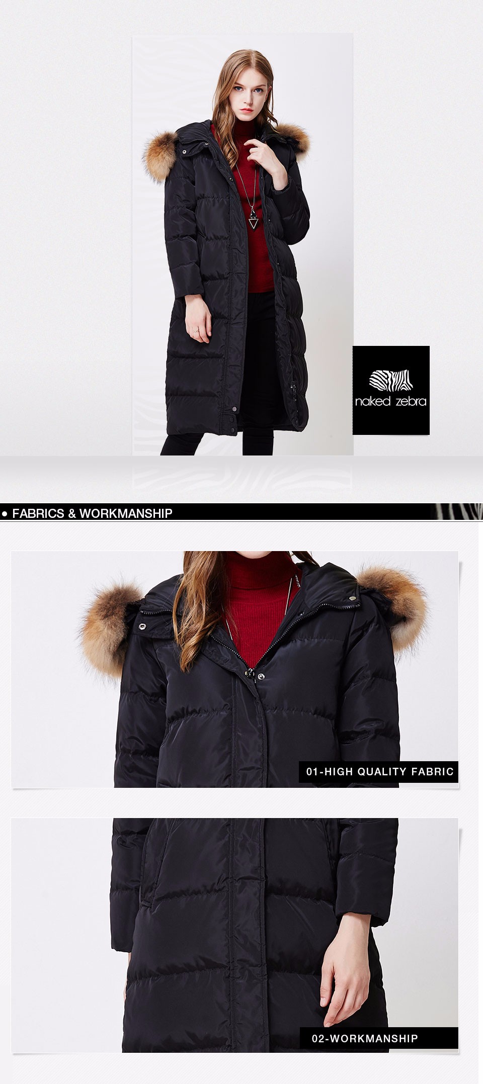 NAKED-ZEBRA--Plus-Size-Women-Winter-Long-Duck-Down-Jacket-Fur-Collar-Lady-Hooded-Clothing-Ultra-Ligh-32743763960