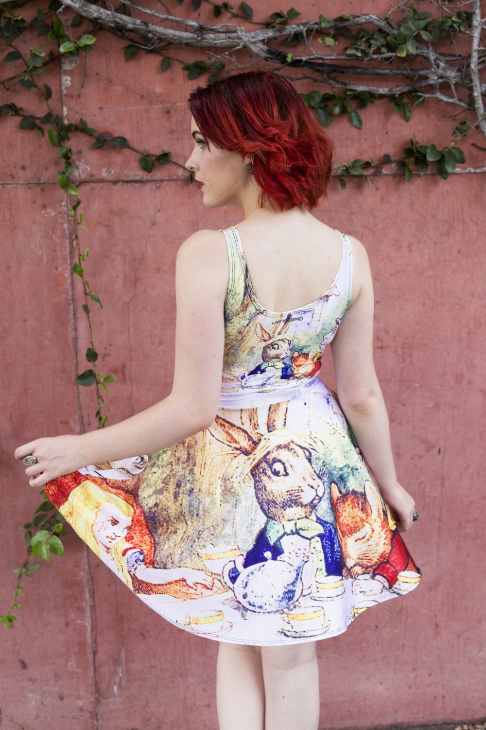 NEW--1186-Sexy-Girl-Women-Summer-comic-Alice-in-Wonderland-rabbit-3D-Prints-Reversible-Sleeveless-Sk-32656166401