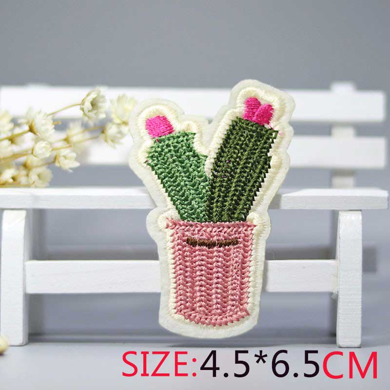 NEW-1PC-beautiful-plant-Cactus-flower-Iron-On-Embroidered-Patch-For-Cloth-Cartoon-Badge-patch-Garmen-32680654011