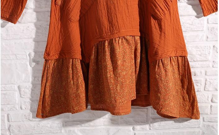 NINI-WONDERLAND-New-2016-spring-printing-cotton-linen-casual-dress-Long-sleeve-loose-waist-vintage-d-32589233609