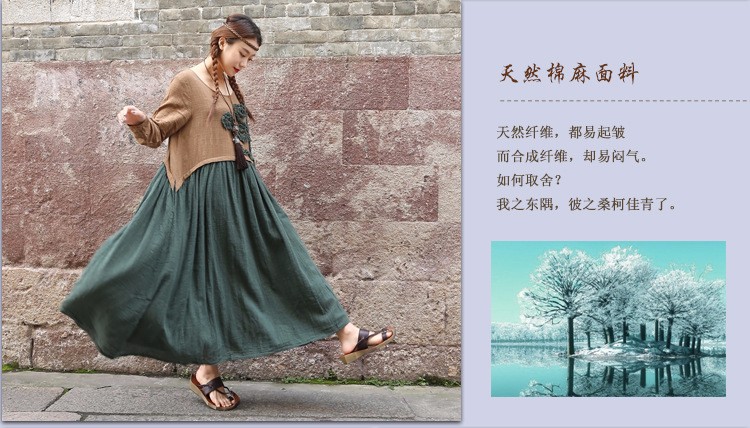 New-2016-spring-Women-cotton-linen-embroidered-long-sleeved-Mori-style-dress-Pactwork-colors-loose-w-32642335523