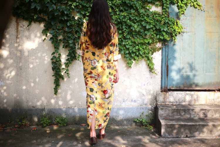 New-2017-Fashion-Runway-Designer-Spring-Summer-Dress-Women-Three-Quarter-Sleeve-Colored-Button-Elega-32774297030