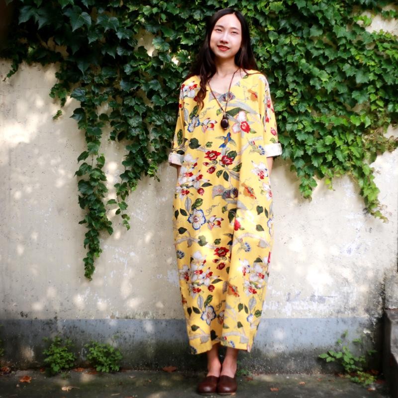 New-2017-Fashion-Runway-Designer-Spring-Summer-Dress-Women-Three-Quarter-Sleeve-Colored-Button-Elega-32774297030