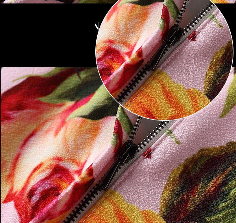 New-2017-Fashion-Runway-Designer-Spring-Summer-Dress-Women39s-Sleeveless-Elegant-Pink-Rose-Floral-Pr-32764576800