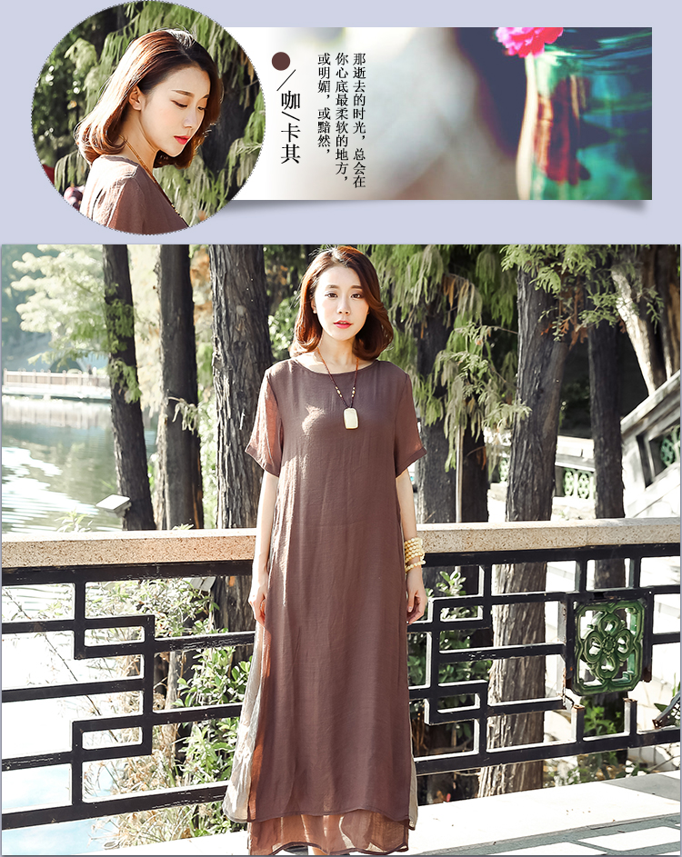 New-2017-summer-patchwork-cotton-linen-round-collar-vintage-dresses-Women-short-sleeved-loose-casual-32797406451