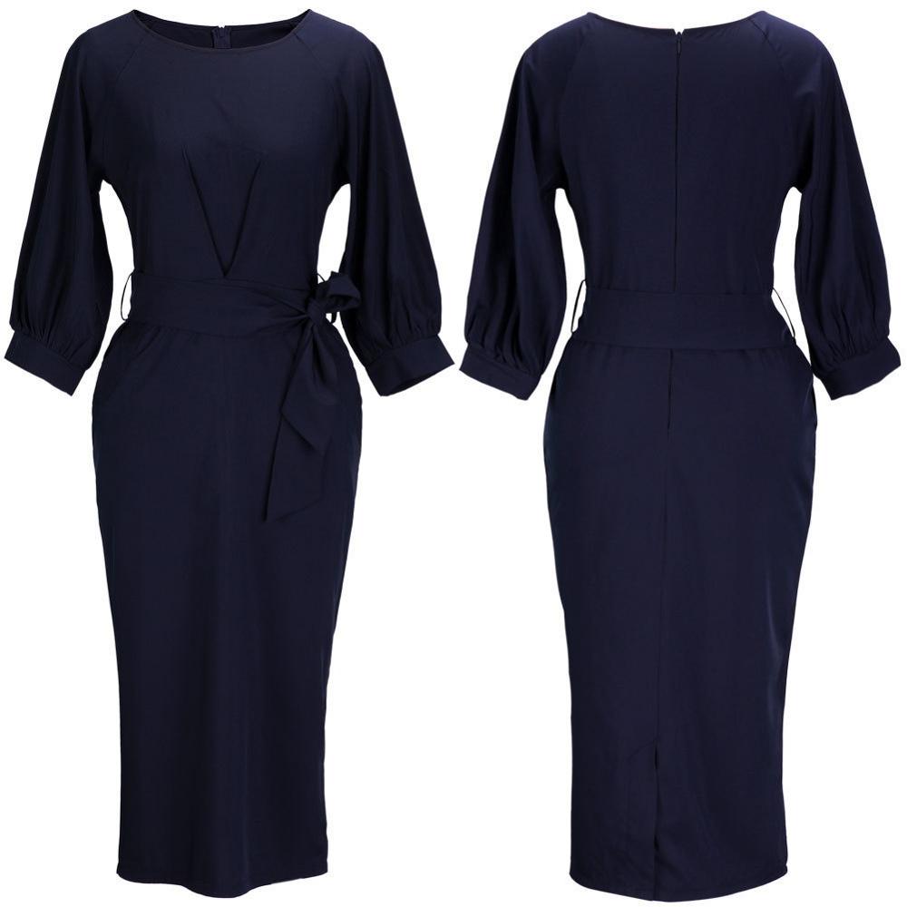 New-2018-summer-fashion-Casual-Office-Club-Women-elegant-Sexy-Sashes-Solid-chiffon-pencil-dress-fema-32792797237