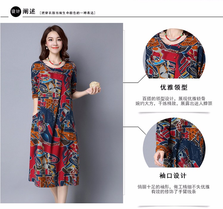 New-Arrival-2017-Autumn-Dresses-Vintage-Casual-Robe-Long-Sleeve-O-Neck-Printed-Dress-Loose-Cotton-Li-32723900955