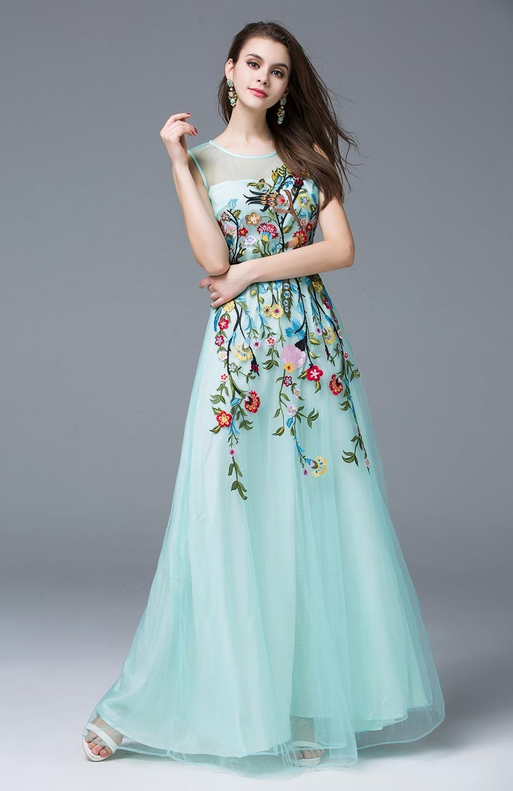 New-Arrival-2017-Women39s-O-Neck-Sleeveless-Embroidery-Sexy-Tulle-Laid-Over-Elegant-Long-Runway-Dres-32612785540