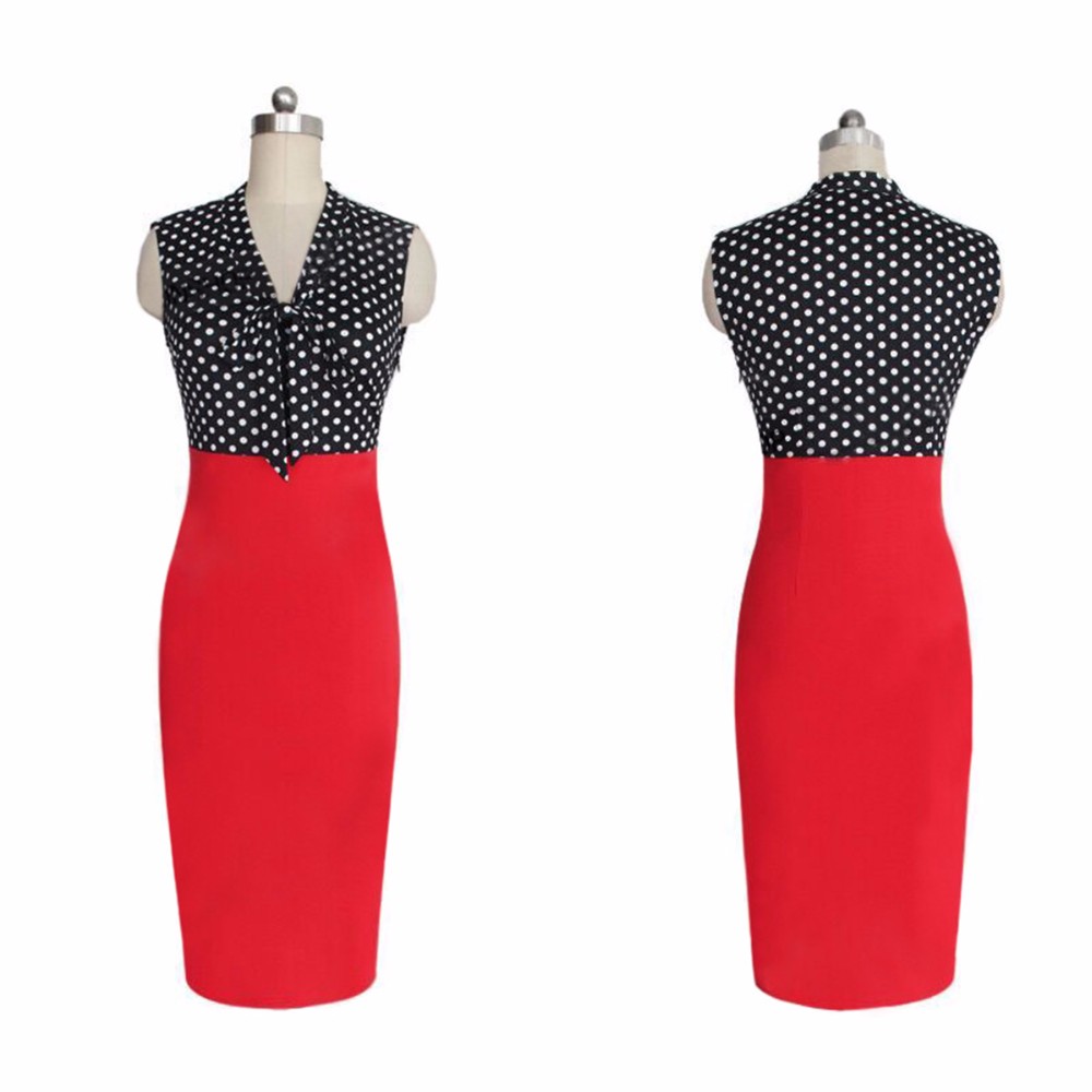 New-Arrivals-2017-Womens-Dresses-Bow-Patchwork-Summer-Dress-Sleeveless-Knee-Length-V-Neck-Sleeveless-32432053686