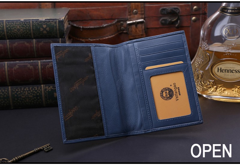 New-Blue-Passport-Cover-Genuine-Leather-PassportCredit-Card-Holder-Protector-Cover-Case-32557284877