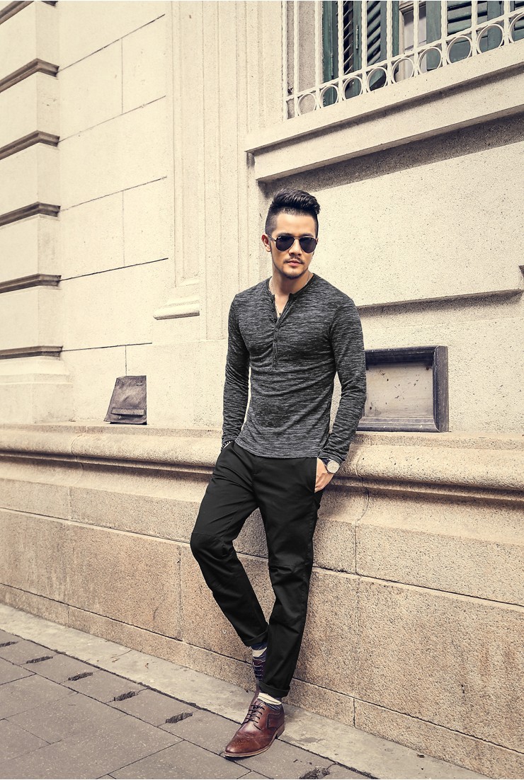 New-Men-Henley-Shirt-2016-new-Tee-Tops-Long-Sleeve-Stylish-Slim-Fit-T-shirt-Button-placket-Casual-me-32592984225