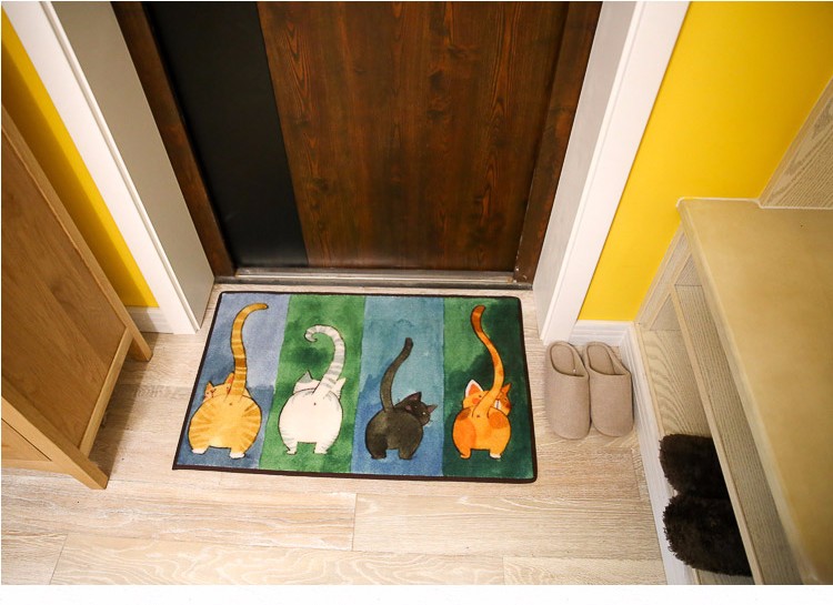 New-Sale-Welcome-Floor-Mats-Animal-Cute-Four-Cats-Printed-Bathroom-Kitchen-Carpet-House-Doormats-for-32720389484