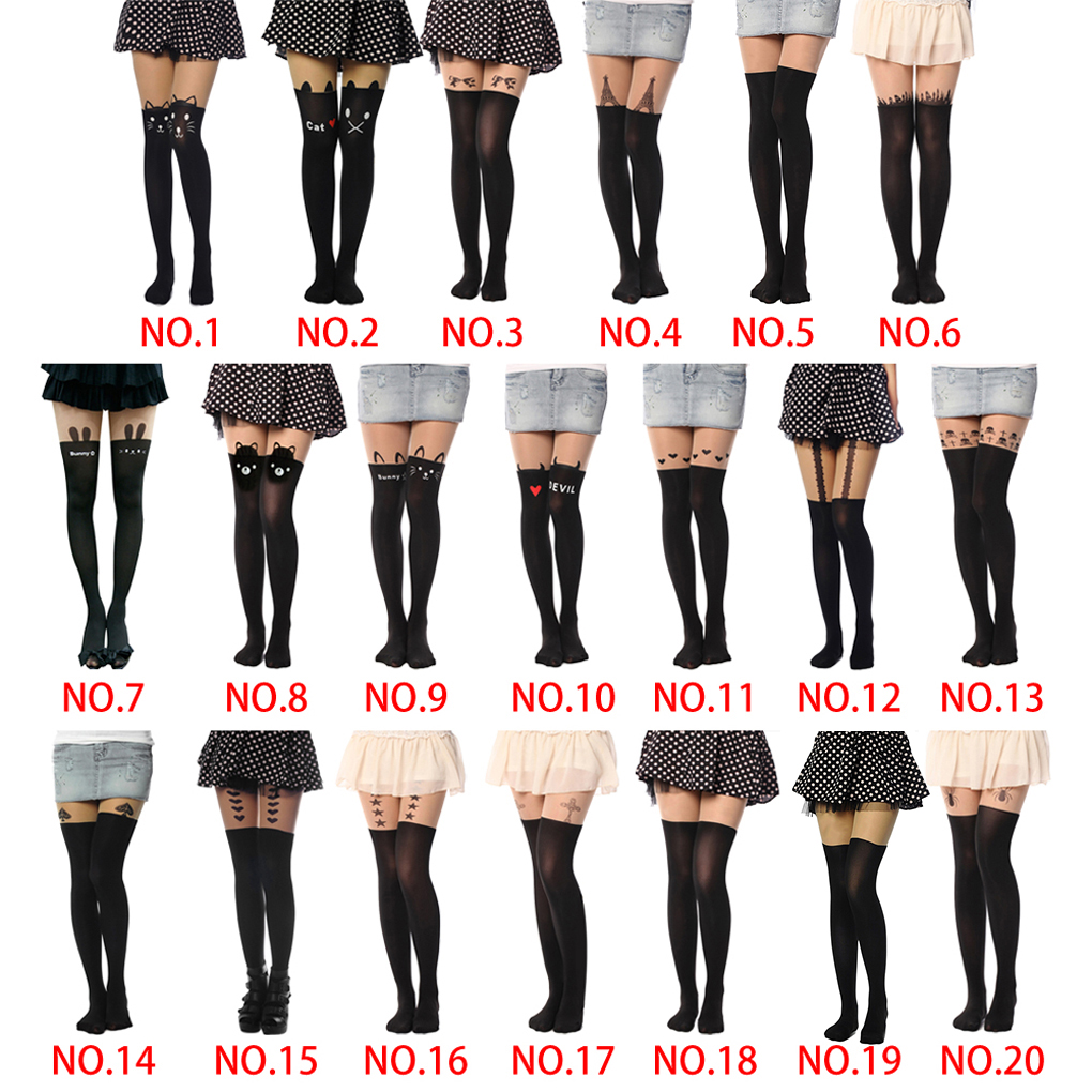 New-Sexy-Girl39s-Pantyhose-Design-Pattern-Printed-Tattoo-Stockings-Cat-shape-20-Style-Sheer-Pantyhos-32636375218