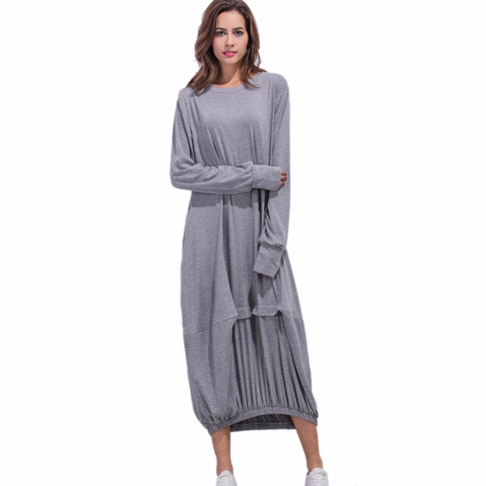New-Spring-Long-sleeved-Lantern-Dress-Large-Size-Loose-O-Neck-Long-Dresses-Novelty-Women-Clothing-32788466912