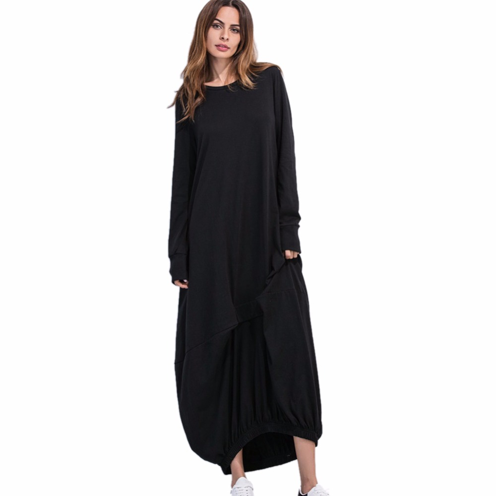 New-Spring-Long-sleeved-Lantern-Dress-Large-Size-Loose-O-Neck-Long-Dresses-Novelty-Women-Clothing-32788466912