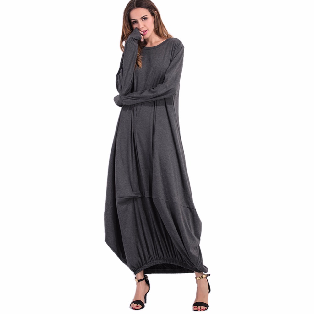 New-Spring-Long-sleeved-Lantern-Dress-Large-Size-Loose-O-Neck-Long-Dresses-Novelty-Women-Clothing-32788466912
