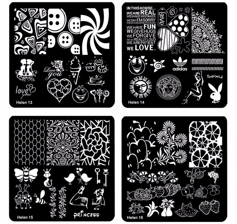 New-Square-20-Styles-Nail-Art-Stamp-Stamping-Plate-6cm-Polish-Design-Print-Manicure-Nail-Template-Ch-32723963821