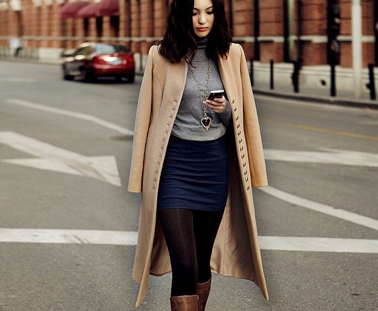 New-Style-elegant-stand-collar-slim-long-overcoat-women39s-black-camel-fashion-autumn-winter-single--32712451693