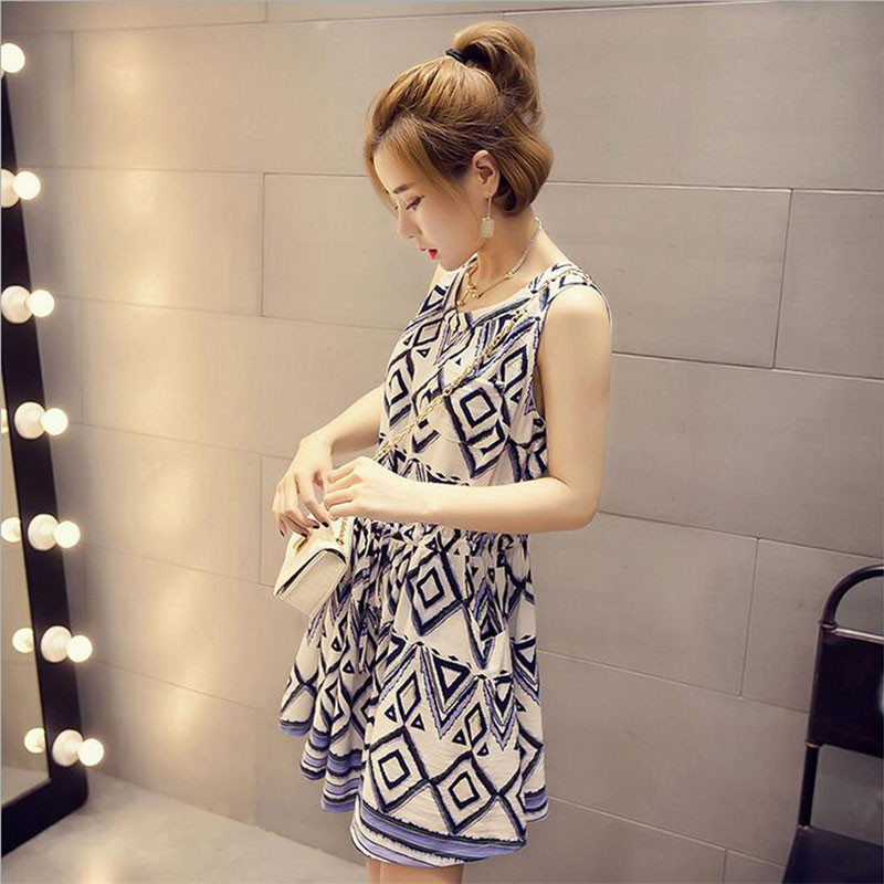 New-Stylish-2016-Summer-Women-Dress-Sleeveless-Collect-Waist-With-Packet-Slim-Dresses-Casual-Print---32689871260