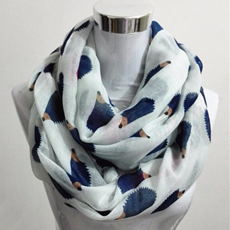New-Women-Ladies-Fashion-Viscose-Cotton-Hedgehog-Print-infinity-scarf-Fashion-Animal-Scarves-Shawl-W-32514682778