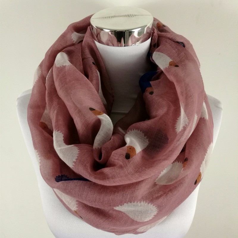 New-Women-Ladies-Fashion-Viscose-Cotton-Hedgehog-Print-infinity-scarf-Fashion-Animal-Scarves-Shawl-W-32514682778