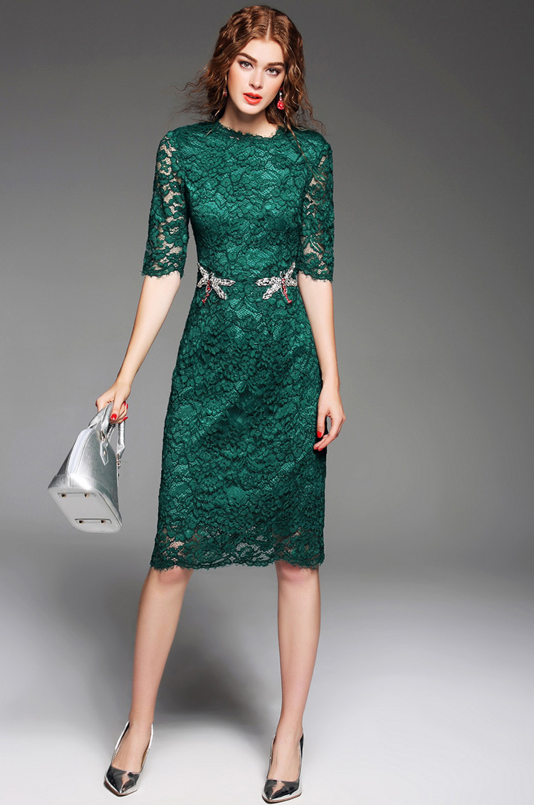 New-arrival-2016-autumn-fashion-women-sexy-sheath-cute-animal-diamonds-beading-dress-half-sleeve-gre-32732355693