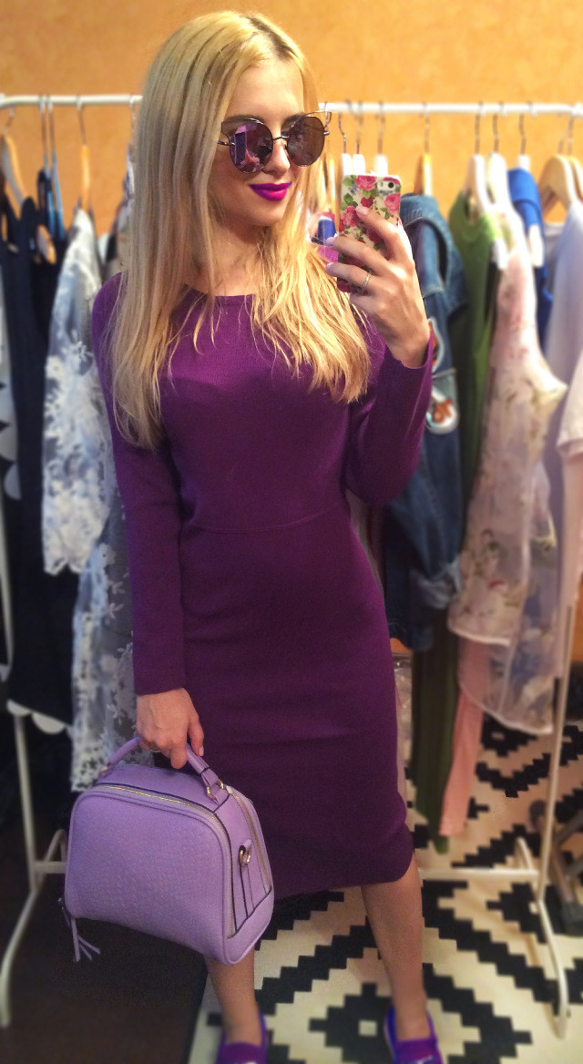 New-autumn-sexy-jersey-dress-women39s-pink-and-black-with-side-slit-32696584477