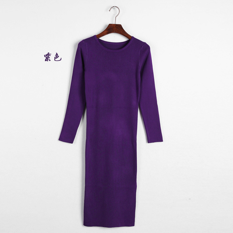 New-autumn-sexy-jersey-dress-women39s-pink-and-black-with-side-slit-32696584477