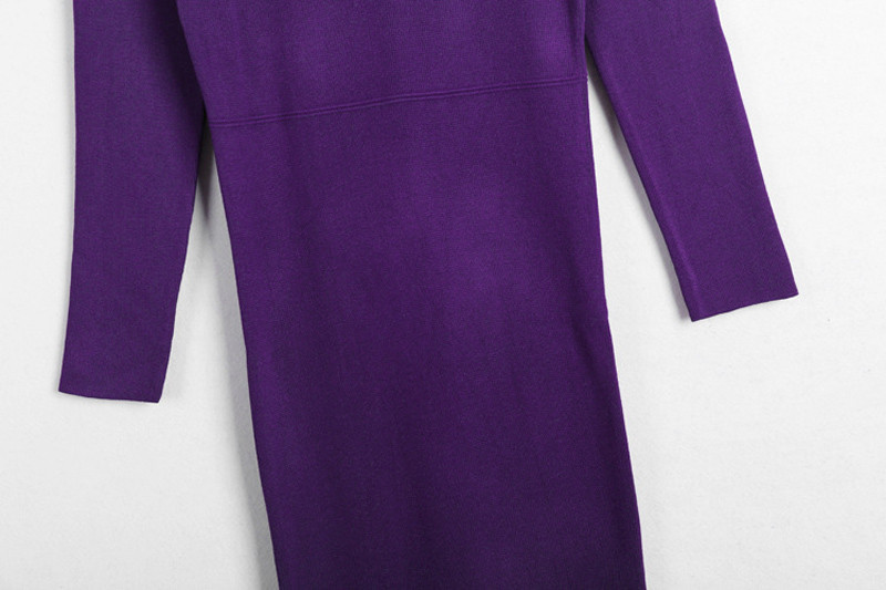 New-autumn-sexy-jersey-dress-women39s-pink-and-black-with-side-slit-32696584477