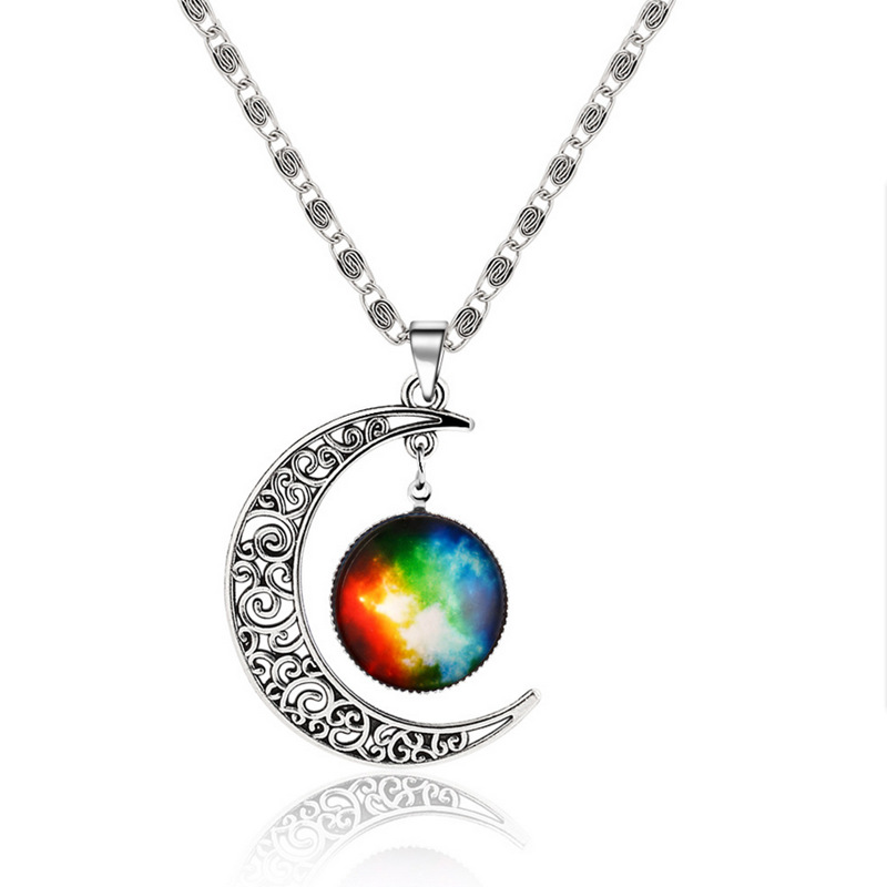 New-fashion-Moon-Statement-Necklace-Glass-Galaxy-metal-pendant-necklaces-necklace-Sweater-chain-Deco-32623717518