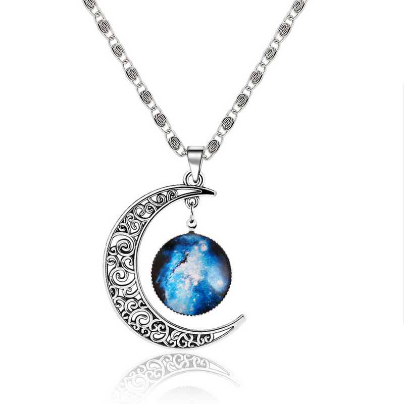 New-fashion-Moon-Statement-Necklace-Glass-Galaxy-metal-pendant-necklaces-necklace-Sweater-chain-Deco-32623717518