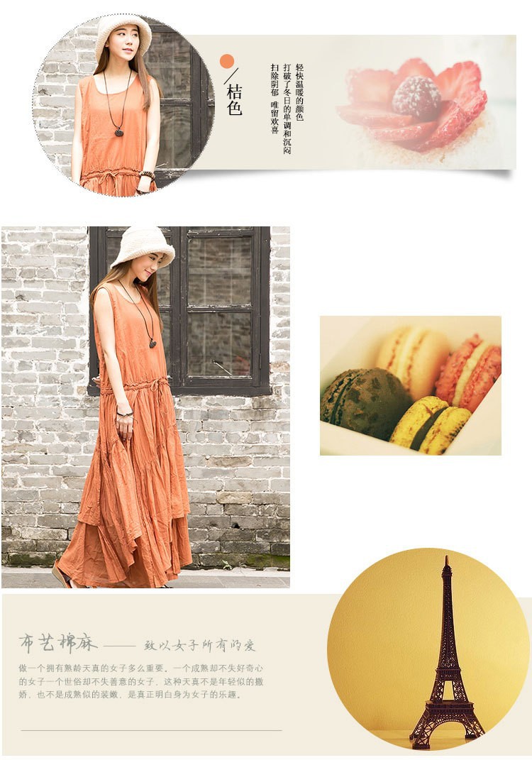 New-fashion-Summer-women-cotton-linen-multilayer-bottom-vest-dress-sleeveless-irregular-long-dresses-32310361446