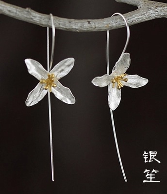 New-style-high-quality-925-sterling-silver-handmade-earrings-Lilac-flower-long-earrings-for-women-fi-32500182767