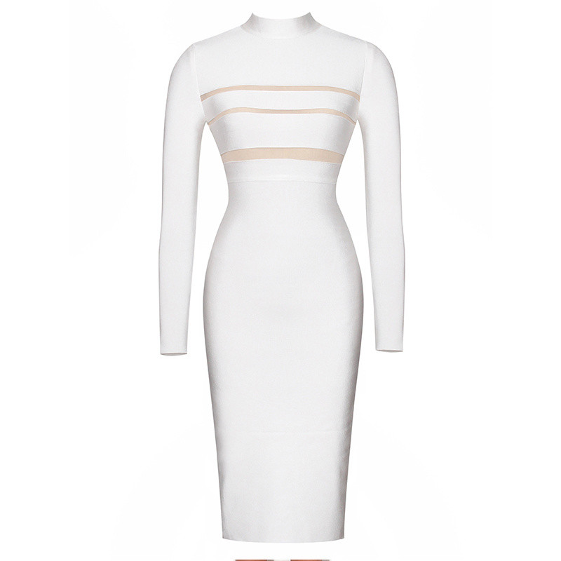 Ocstrade-Womens-Dresses-New-Arrival-2017-Sexy-Bodycon-High-Neck-Long-Sleeve-White-Mesh-Bandage-Dress-32787472492