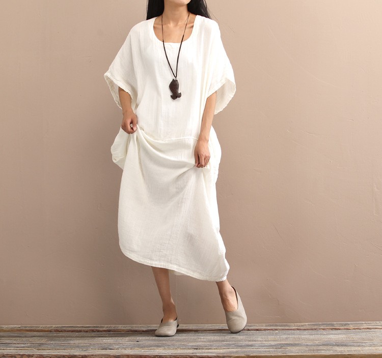 Original-vintage-loose-solid-colors-cotton-linen-dress-for-female-summer-long-gown-amp-robe-dress-pl-32684397476