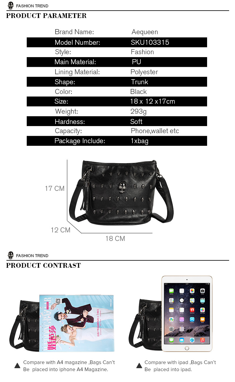 Osmond-Women-Shoulder-Bags-Ladies-Skull-Studs-Punk-Rivet-PU-Leather-Goth-Zipper-Tassels-Vintage-Styl-32563650027