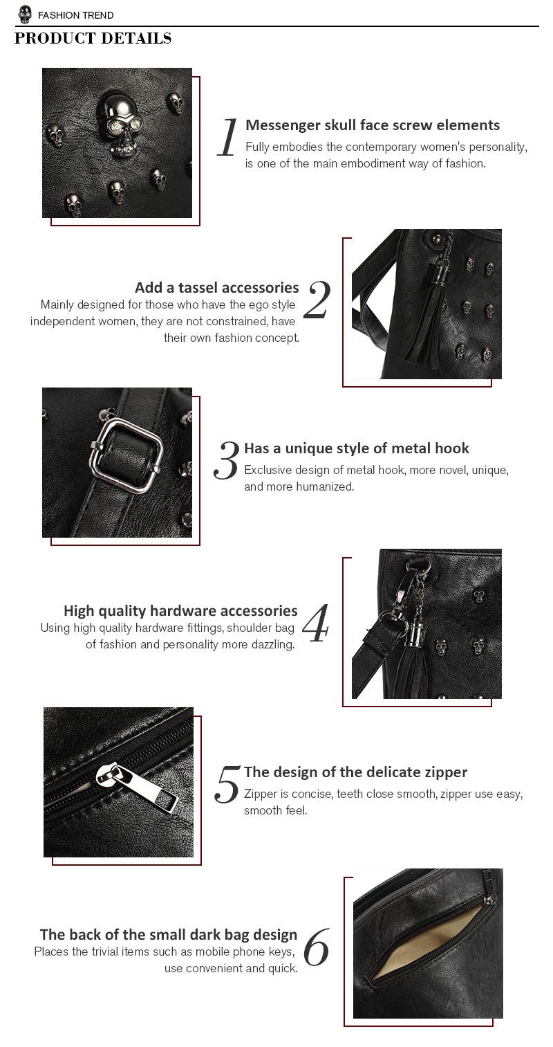 Osmond-Women-Shoulder-Bags-Ladies-Skull-Studs-Punk-Rivet-PU-Leather-Goth-Zipper-Tassels-Vintage-Styl-32563650027