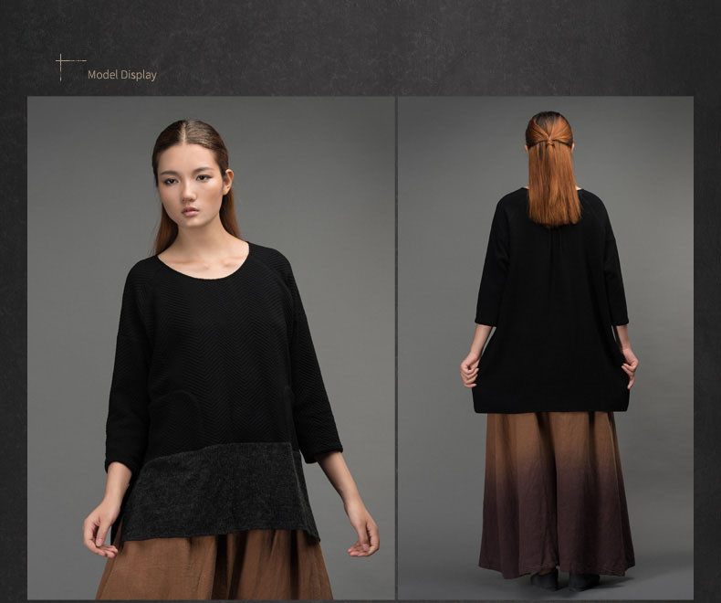 Outline-Brand-Women39s-Loose-Tops-O-neck-Long-sleeve-Pullover-Outerwear-Autumn-Patchwork-Vintage-Wom-32524863557