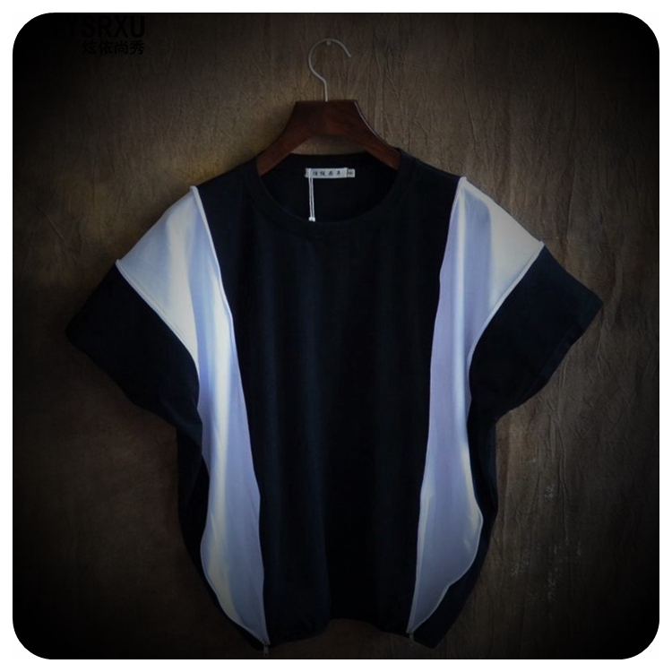 Personality-Loose-Short-Sleeve-T-Shirt-Zipper-Decoration-Adjustable-Size-of-Clothes-Fashion-Round-Co-32356572904